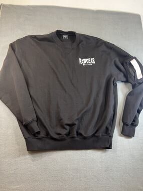 Rawgear Men's Large Black Crewneck Fleece Sweatshirt with LA Graphic